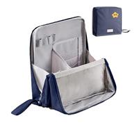 Standing Makeup Bag - Portable, Large Capacity, Vertical Makeup Organizer Bag, Multi-Purpose Large Capacity Oxford Cloth Standing Make Up Bags (Navy Blue)