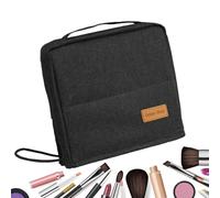 Standing Makeup Bag - Wided Open Zipper Cosmetic Storage Case | Organizer for Girls, Brushes, Mirror, Toiletry, Jewelry, Accessories, Easter, School, Bathroom, Vanity, Beauty, Travel
