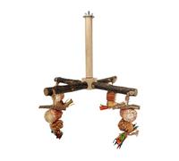 Standing Perch - Wood, 9,06 × 9,06 × 7,09 in Parakeet Toy Flexible & | Soporte para pájaros multiusos, accesorio para parakeets, finches, aves pequeñas, aviares interiores, mascotas domésticas