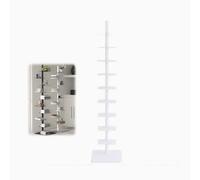 Standing Shelf 9 Floor White Bookcase Open Vertical Bookshelf Tower 15x15x69 Inch Adjustable Book Shelves Can Hold 60-90 Books，Black, Orange Red, Yellow, Gray，For Library, Living Room，Schools(White)