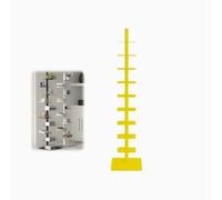 Standing Shelf 9 Floor White Bookcase Open Vertical Bookshelf Tower 15x15x69 Inch Adjustable Book Shelves Can Hold 60-90 Books，Black, Orange Red, Yellow, Gray，For Library, Living Room，Schools(Yellow)