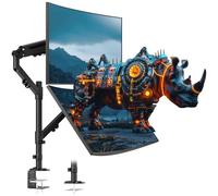 STANDOPIA Soporte para Monitor Doble de 17 a 40 Pulgadas, soporta hasta 12 kg, Brazos para Monitor para Colocar 2 monitores en Vertical/Paralelo, con Abrazadera/Base de Ojal, Montaje VESA 75/100 mm