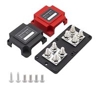 STANEW 400A Bus Bars Caja 12V - 48V DC (Negro+Rojo), Heavy Duty Module Design Power Distribution Block Caja Con 8XM10 (3/8") Terminal de Pernos Para Automóvil Marino Solar
