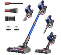 Stanew Aspirador Escoba Inalámbrico, 350 W Succión Potente 35 kPa, Ligero 2,4 kg con Batería Extraíble y Soporte de Pared para Cerdas Animales, Coche, Sofá, Alfombras y Suelos Duros