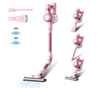 Stanew Aspirateur Balai Sans Fil, 33Kpa Aspirateur Sans Fil Puissant, 320W Aspirateur Pliable, 40Min Autonomie, LED, pour Poils d'animaux Tapis Voiture Sol Dur Canapés etc(Rosa)