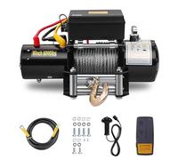 STANEW Cabrestante Eléctrico 12V 6000 LBS/2722 Kg, Cable de Acero 8 mm x15 m, con Control Remoto Inalámbrico 30 m, Compatible para Quad, SUV, Camión, Remolque de Barco, Camioneta SUV
