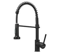STANEW de Cocina Con Alcachofa Giratoria de 360°, Grifo de Cocina Con Muelle, Grifo Cocina Extraible, 2 Modos de Pulverización (Latón, negro)