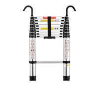 STANEW Escalera Telescópica de 2,6m de Aluminio, Plegable, Reposabrazos Extraíble, Multifunción Portátil Plegable Extensible, Carga Máxima de 150 kg