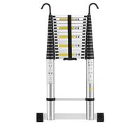 STANEW Escalera telescópica de 6,2 m de Aluminio, Plegable, reposabrazos extraíble, multifunción Portátil Plegable Extensible, Carga máxima de 150 kg