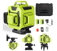 STANEW Nivel Laser Autonivelante 360 Grados, Profesional Nivelador Laser Verde 16 Líneas, Laser Nivel con 2 Batería, Soporte, Ideal para Interior Exterior, Construcción, Pladur, Decoración del Hogar