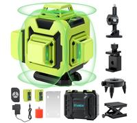 Stanew Nivel Laser Autonivelante 4x360°Verde Grados,Nivel Laser Verde 16 Líneas Profesional para Diseño de Interiores,2 Batería,Montaje en Pared, Control Remoto, Base Magnética, Soporte Giratorio
