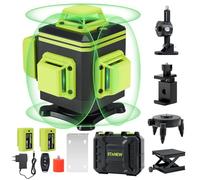 Stanew Nivel Laser Autonivelante 4x360°Verde Grados,Nivel Laser Verde 16 Líneas Profesional para Diseño de Interiores (Upgraded model (with digital display))