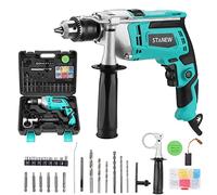 STANEW Taladro de Impacto con cable, 850 W,Mango Giratorio de 360 °, Boquilla de Perforación, Tamaño 0-13 mm, Para Cemento, Madera, Acero