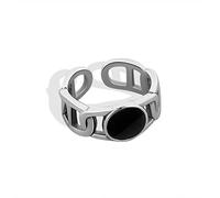 STANG Anillos Abiertos de Plata 925 para Mujer, Piedra Negra, geométrico, Vintage, Boda, joyería de Moda, Regalo