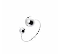 STANG Anillos Abiertos geométricos Simples de Bola de Dos Cuentas Minimalistas de Plata 925 para Mujer, Regalo de joyería Vintage a la Moda