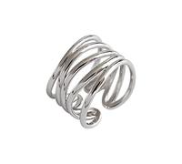 STANG Anillos de Plata 925 auténtica para Mujer, joyería Fina entrelazada sin Fin, Anillos Antiguos Ajustables Grandes, Regalo