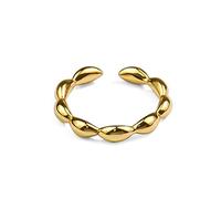 STANG Anillos de Plata 925 para Mujer, Bola de Color Dorado, Boda Vintage, joyería de Moda, Anillos Antiguos Ajustables Grandes