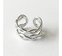 STANG Anillos de Plata 925 para Mujer línea Curva Oro Hueco Boda Vintage joyería de Moda Grandes Anillos Antiguos Ajustables
