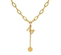 STANG Colgante de Letra M Personalizado a la Moda, Collar de Oro de 18 Quilates Chapado en Acero de Titanio, Regalo de joyería Simple y versátil para Mujer