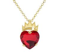 STANG Collar con Colgante de corazón Rojo y Azul con Corona para Mujer, Collar Brillante descendiente, joyería de Boda, Gargantilla de Cadena, Regalo