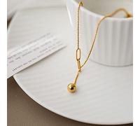 STANG Exquisita Borla Personalizada, Collar de Bola para Tirar, Cadena de clavícula Corta para Mujer, Regalo de joyería de Moda de Lujo Ligero