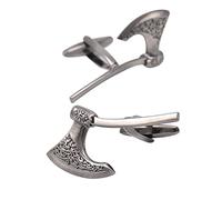 STANG Gemelos de Plata Antigua con Forma de Hacha Nueva, Camisa Francesa de Negocios, puños para Hombres, Clavos, Accesorios