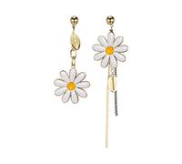 STANG Pendientes Colgantes de Borla Larga con Flor de Margarita asimétrica a la Moda con Personalidad, Regalo de joyería de Temperamento de Lujo Ligero para Mujer