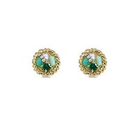 STANG Pendientes de Temperamento de Diamantes de imitación de Encaje Redondo francés romántico de Plata 925, Regalo de joyería de Temperamento de Lujo Ligero Retro