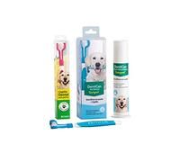Stangest Kit Dental Cepillo + Pasta de Dientes para Perros | Limpieza e Higiene Bucal Triple Acción | Elimina Mal Aliento | Cepillo Dientes Mascotas