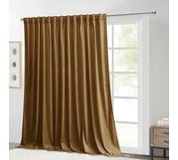 StangH Cortinas de color marrón dorado de 120 pulgadas de largo, telón de fondo para fiestas, aislamiento térmico, cortinas opacas para sala de estar, comedor/patio, 100 pulgadas de ancho x 120