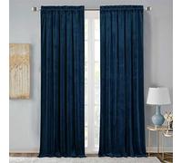 StangH Cortinas de Terciopelo Color Azul Marino, decoración de Lujo, Opacas con Aislamiento térmico y con Doble Dobladillo para Barra, 132 cm de Ancho x 213 cm de Largo, 2 Paneles