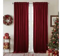 StangH Cortinas de Terciopelo de Color Rojo, Paneles Resistentes para oscurecer la habitación para Cine en casa o Escenario, 132 x 244 cm, 2 Paneles