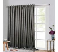 StangH Divisores de habitación de privacidad, Cortinas de Terciopelo Gris, Cortinas de Techo Alto extralargas para Sala de Estar/Cine en casa, Cortinas de Puerta corredera con Aislamiento térmico,