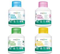 STANHOME Stan wick Ambientador Quita olores, Previene malos olores, mejora el aroma del hogar - Pack 4 Fragancias: Limón, Oceáno, Floral, Montaña (4x250ml)