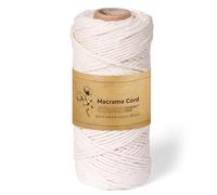 STANKE Hilo macrame 3mm 100m color Natural - Cuerda algodon para boho DIY, cestas, atrapasueños - Cordon de algodon para guirnaldas, posavasos, bolsos - 100% algodon, retorcido, suave, bobina grande