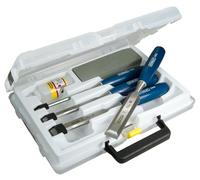 STANLEY 0-16-130 Cincel para Madera ABS, Mango de Polipropileno, Protección de la Hoja, Hoja de Acero Forjado, Maletín de Transporte, Juego de 4 Piezas 6, 12, 18 y 25 mm, Formón