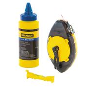 Stanley 0-47-465 PowerWinder Línea De Tiza, Nivel Y Tiza Azul Para Constructores