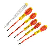 Stanley 0-65-443 - Juego de 6 Destornilladores Aislados Punta Plana/ Pozidrivee, Multicolor