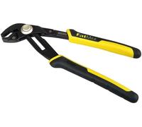 Stanley 0-84-647 Alicate con cremallera FatMax 200mm, Mandíbula reforzada por inducción, Botón de bloqueo de 17 posiciones, Mango bimaterial, Normas ISO / Din 8976