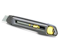 STANLEY 1-10-018, Cuter Interlock 18mm, Armazón metálico, Longitud de la cuchilla ajustable, Fácil de almacenar y transportar