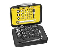 Stanley Juego de puntas y vasos 1-13-907 Expert 14" llave con sistema carraca, 39 piezas