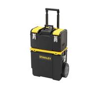 STANLEY 1-70-326 - Taller móvil 3 en 1, Desmontable, 2 organizadores en la tapa, Polipropileno resistente, Asa telescópica, Color Negro, 475 x 630 x 284 mm
