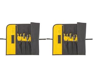 STANLEY 1-93-601 - Bolsa portaherramientas, 1 compartimento con cremallera, Lona de nylon de 600 deniers, 12 bolsillos con compartimentos, Solapa protectora, Cierre con correa (Paquete de 2)