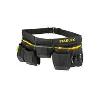 Stanley 1-96-178 - Cinturón para Herramientas, Negro/ Amarillo | Presilla para martillo integrada, bolsillo para cinta métrica de fácil acceso al trabajar, cinturón y hebilla ajustables