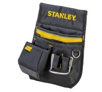 Stanley 1-96-181 - Cinturón de herramientas (33,2 x 23,5 x 7,5 cm, nailon 600 deniers, con 2 bolsillos para clavos, 1 soporte para martillo y 1 bolsillo métrico, compartimentos de fácil acceso)