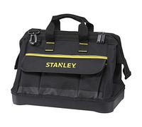 Stanley 1-96-183 - Bolsa para Herramientas de Gran Abertura con Cremallera, 44.7 x 27.5 x 23.5 cm, Base Reforzada, Negro/ Gris, 40.6 cm