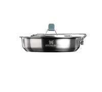 Stanley 1913 Adventure All-In-One Fry Pan Set 0.94L - Juego de Cocina de Camping de 12 Piezas - Menaje de Acero Inoxidable para Acampada - Sartén Ligera para Senderismo y Camping - Shale/Charcoal