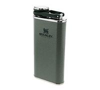 Stanley Classic Wide Mouth Flask 0.23L with Never-Lose Cap - Petaca de Acero Inoxidable de Boca Ancha Para Llenar y Verter Fácilmente - Petacas de Alcohol - Anti-Fugas - Sin BPA - Hammertone Green