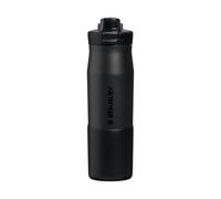 STANLEY 1913 Vitalize Tempo Water Bottle 0.71L - Black 2.0 | Mantiene frío 12 h - Con hielo frio 30 h - Sin BPA - A prueba de fugas - Apta para lavavajillas - Base de silicona extraíble