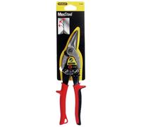 STANLEY FATMAX Tijera de Chapa Corte Derecho, Filos Serrados, Aleación de Acero Forjado, Mangos Bimaterial, Cortes en Aluminio, PVC, Mallas de Acero, Corte hasta 1.2mm, 2-14-562